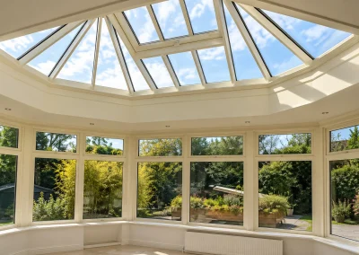 Bright Conservatory With Geometric Skylight